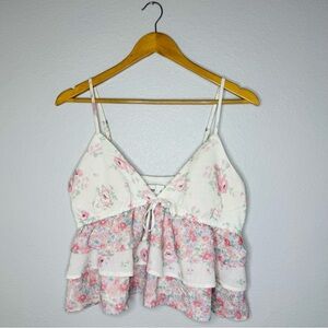 Hollister Floral Ruffle Women Top